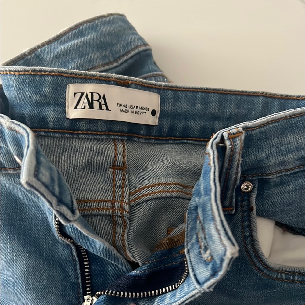 Zara Light Blue Denim Pants